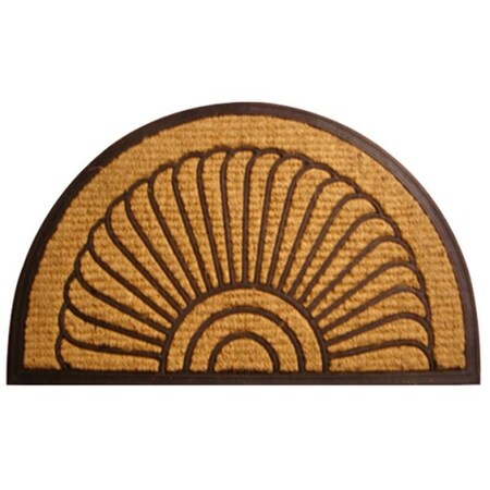 Imports Decor Inc Imports Decor 404NBRCM Half Round Fan Door Welcome Mat 404NBRCM
